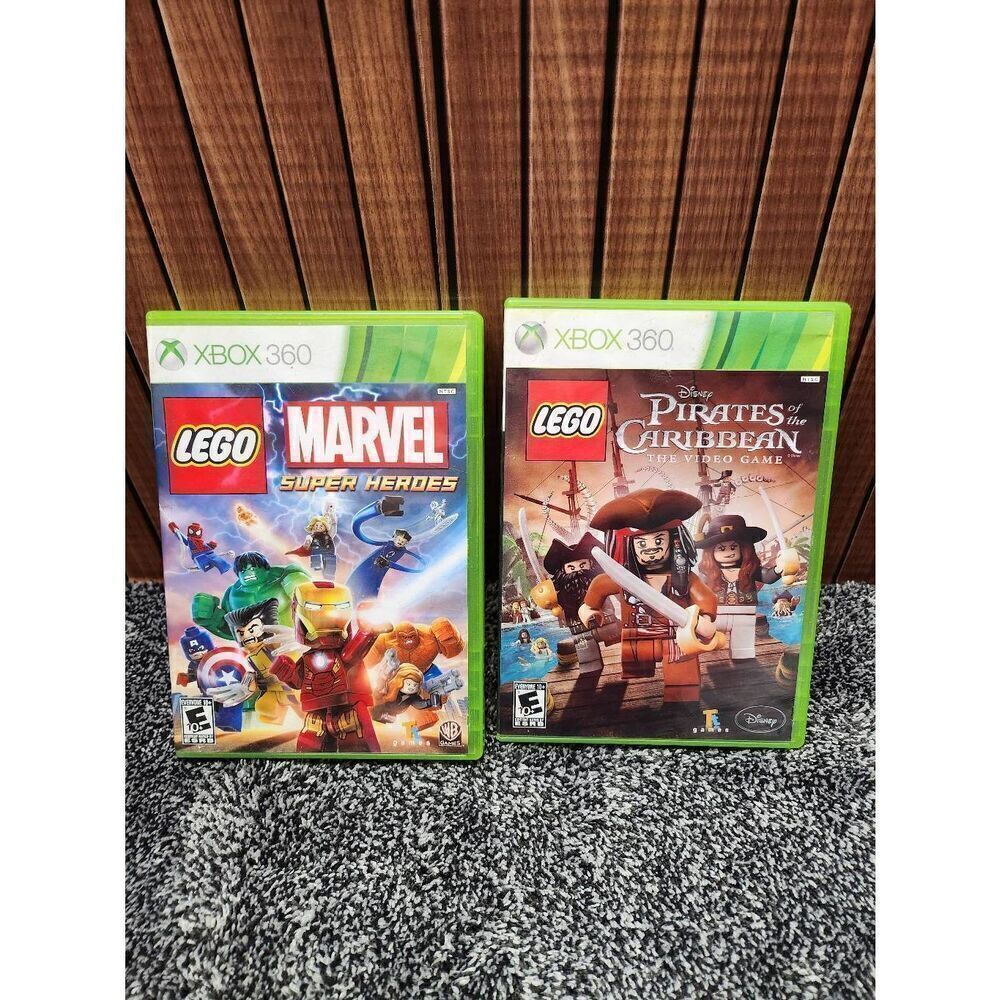 Xbox360 Lego pirates of the Caribbean and Marvel Super Heros #A75